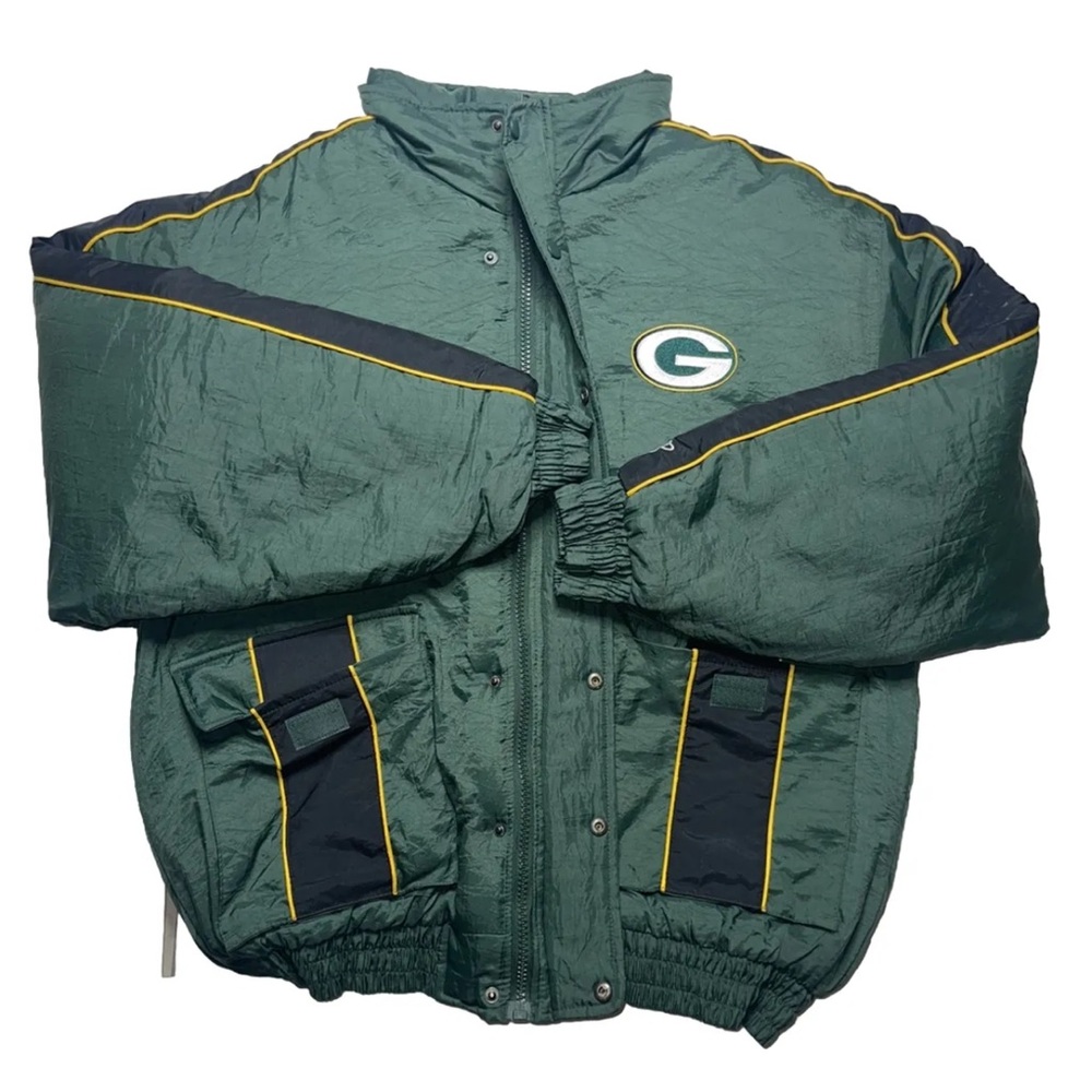Vintage Green Bay Packers Hooded Jacket Men's large NFL Logo 7 Size 27X29